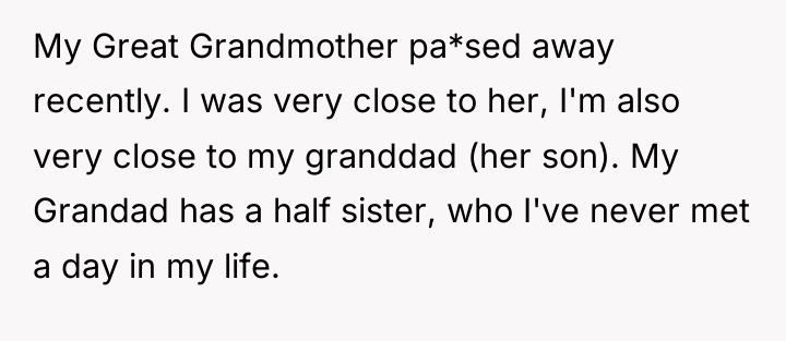 My Great Grandmother pa*sed away recently. I was very close...