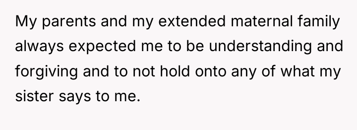 My parents and my extended maternal family always expected me...