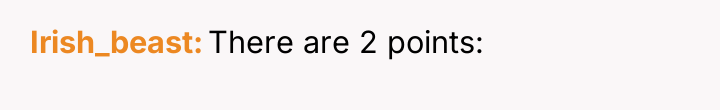 Irish_beast There are 2 points: