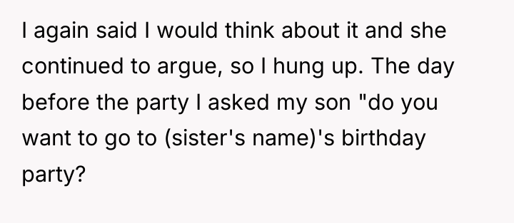 I again said I would think about it and she...