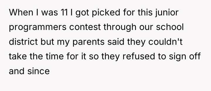 When I was 11 I got picked for this junior...