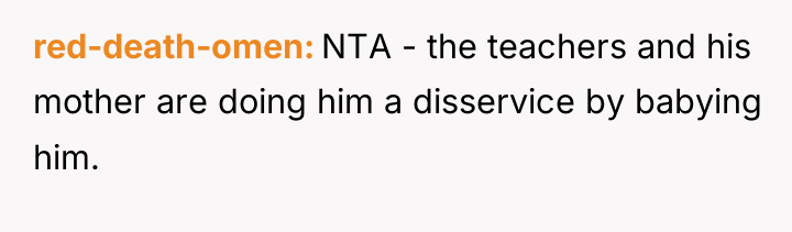 red-death-omen NTA - the teachers and his mother are doing...