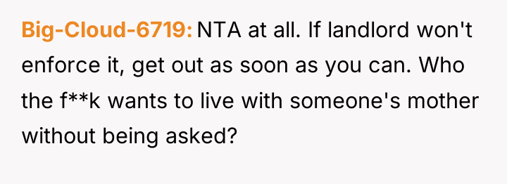 Big-Cloud-6719 NTA at all. If landlord won't enforce it, get...