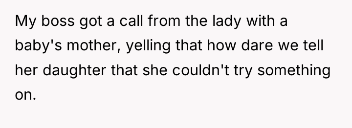 My boss got a call from the lady with a...