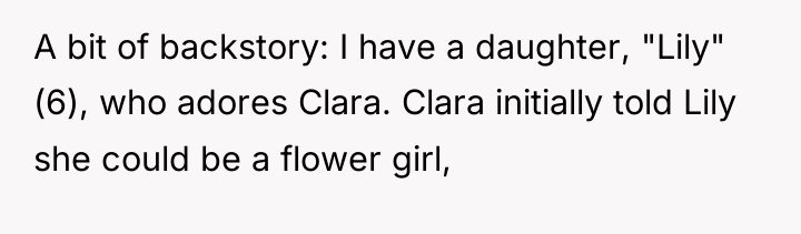 A bit of backstory: I have a daughter, "Lily" (6),...