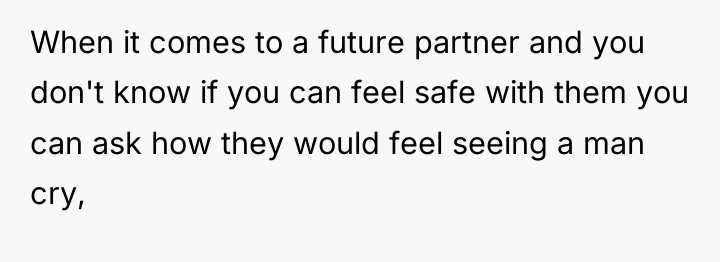 When it comes to a future partner and you don't...