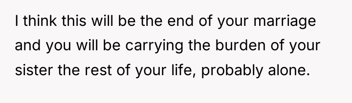 I think this will be the end of your marriage...