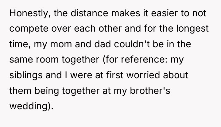 Honestly, the distance makes it easier to not compete over...