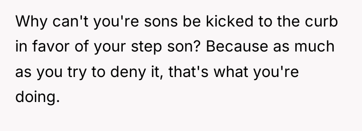 Why can't you're sons be kicked to the curb in...