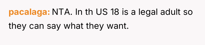 pacalaga NTA. In th US 18 is a legal adult...