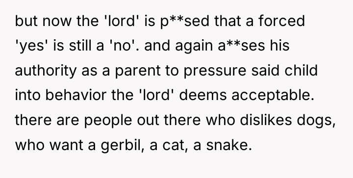 but now the 'lord' is p**sed that a forced 'yes'...