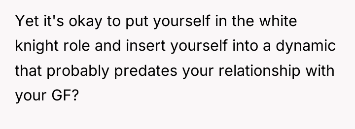 Yet it's okay to put yourself in the white knight...