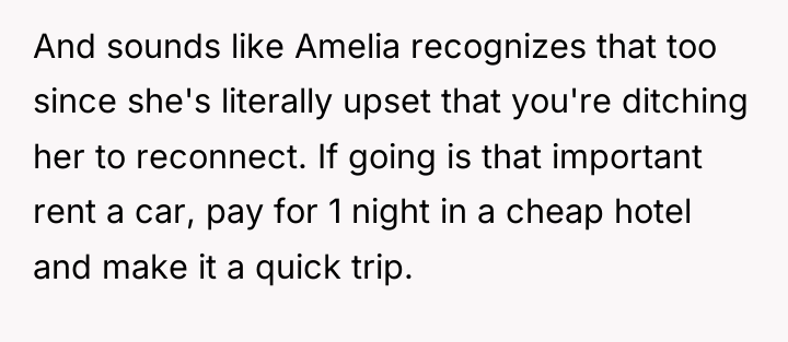And sounds like Amelia recognizes that too since she's literally...