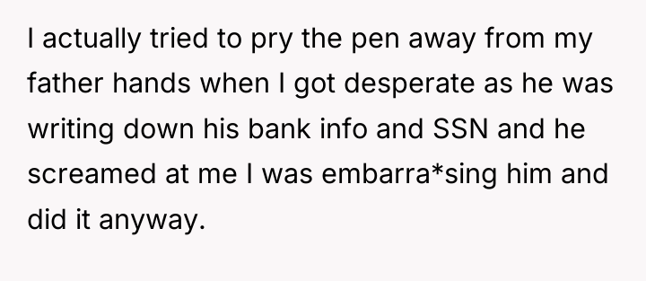 I actually tried to pry the pen away from my...