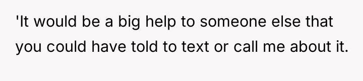 'It would be a big help to someone else that...