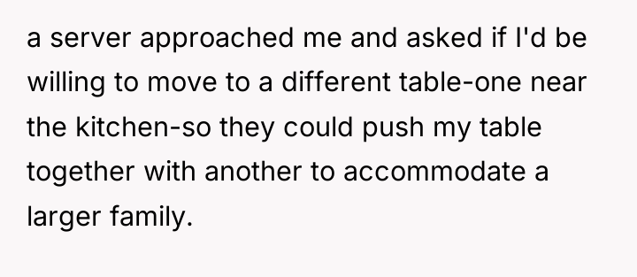a server approached me and asked if I'd be willing...