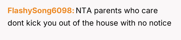 FlashySong6098 NTA parents who care dont kick you out of...