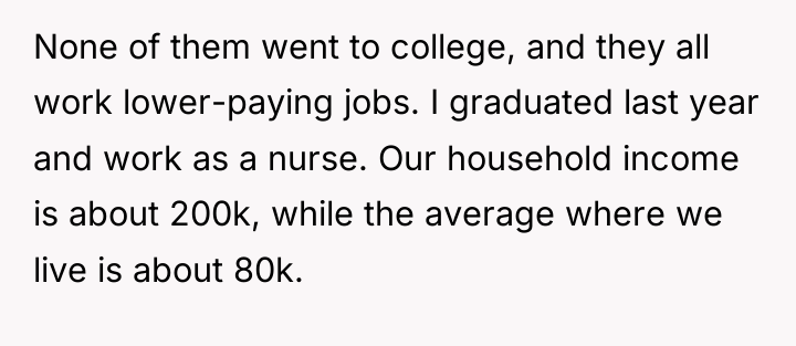 None of them went to college, and they all work...