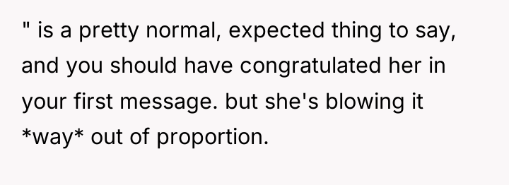 " is a pretty normal, expected thing to say, and...