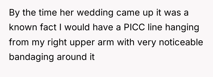 By the time her wedding came up it was a...