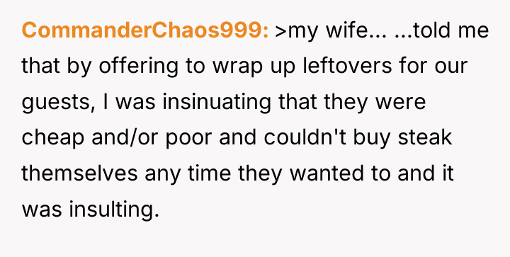 CommanderChaos999 >my wife... ...told me that by offering to wrap...