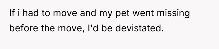 If i had to move and my pet went missing...