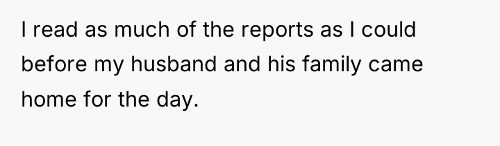 I read as much of the reports as I could...