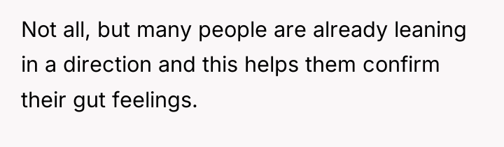 Not all, but many people are already leaning in a...