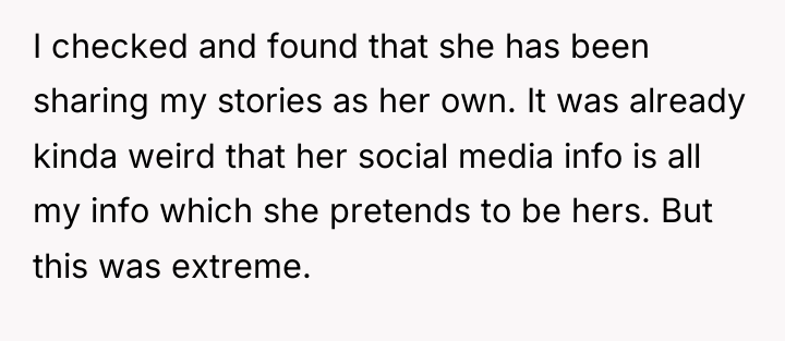 I checked and found that she has been sharing my...