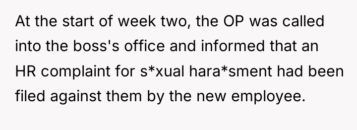 At the start of week two, the OP was called...