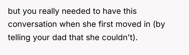 but you really needed to have this conversation when she...