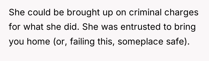 She could be brought up on criminal charges for what...