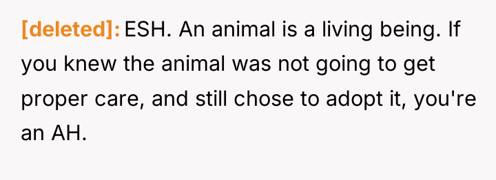 [deleted] ESH. An animal is a living being. If you...