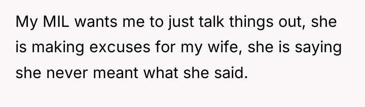 My MIL wants me to just talk things out, she...