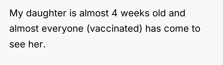 My daughter is almost 4 weeks old and almost everyone...