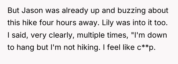 But Jason was already up and buzzing about this hike...