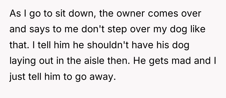 As I go to sit down, the owner comes over...