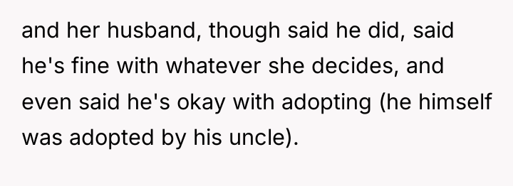 and her husband, though said he did, said he's fine...