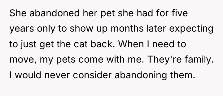 She abandoned her pet she had for five years only...