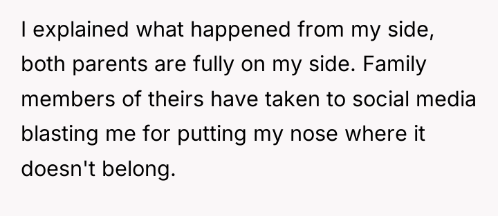 I explained what happened from my side, both parents are...