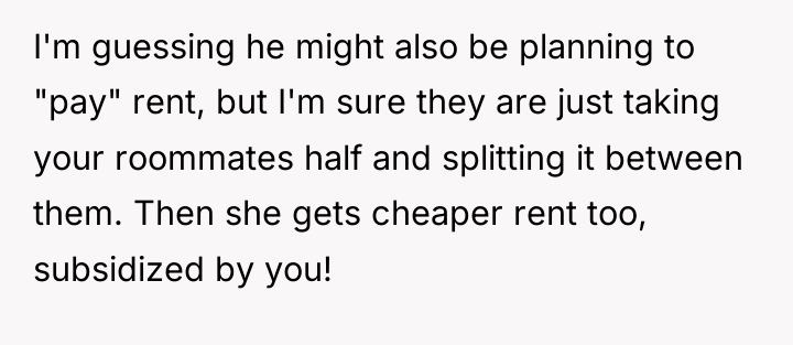 I'm guessing he might also be planning to "pay" rent,...