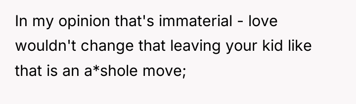 In my opinion that's immaterial - love wouldn't change that...