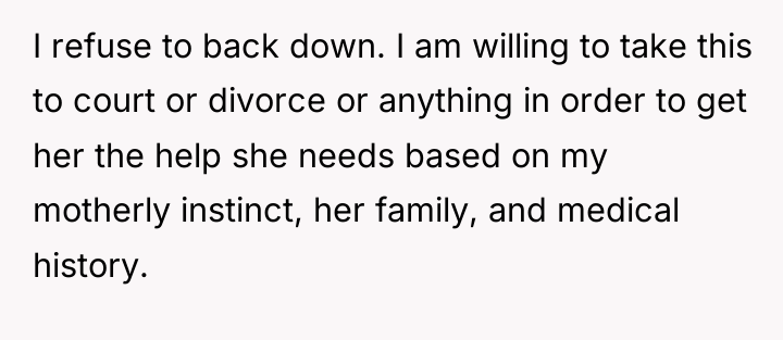 I refuse to back down. I am willing to take...