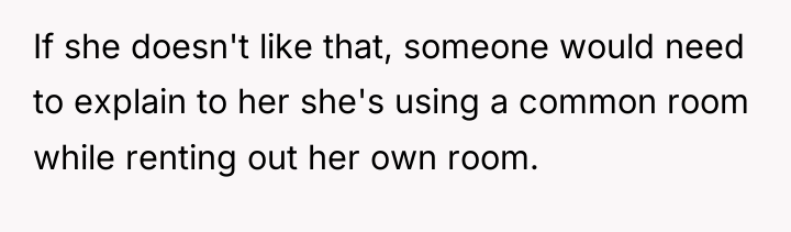 If she doesn't like that, someone would need to explain...