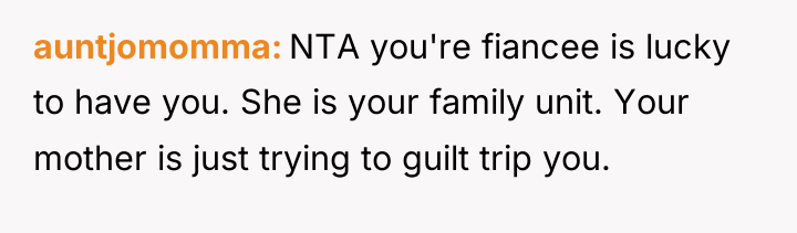 auntjomomma NTA you're fiancee is lucky to have you. She...