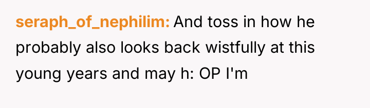 seraph_of_nephilim And toss in how he probably also looks back...