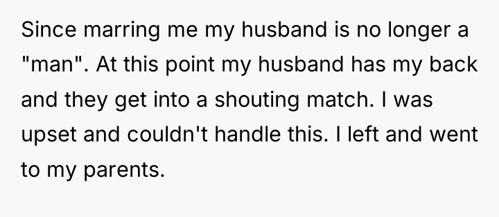 Since marring me my husband is no longer a "man"....