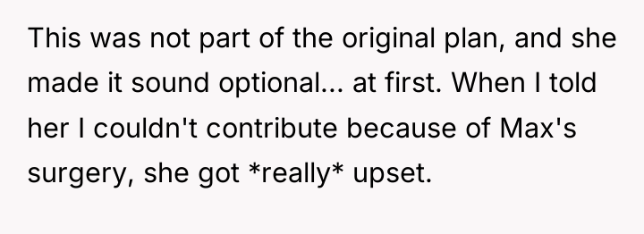 This was not part of the original plan, and she...