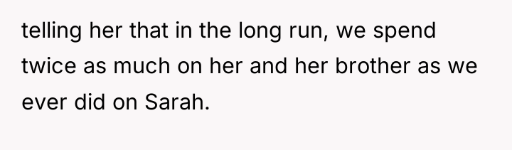 telling her that in the long run, we spend twice...