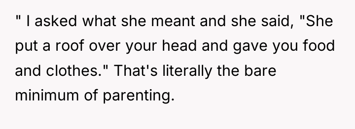 " I asked what she meant and she said, "She...